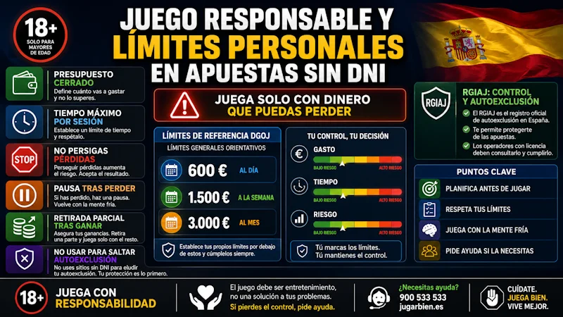Juego responsable y límites personales en apuestas sin dni