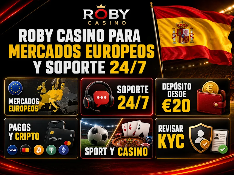 Roby Casino para mercados europeos y soporte 24/7