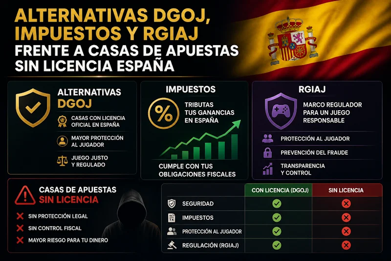 Alternativas DGOJ, impuestos y RGIAJ frente a casas de apuestas sin licencia España