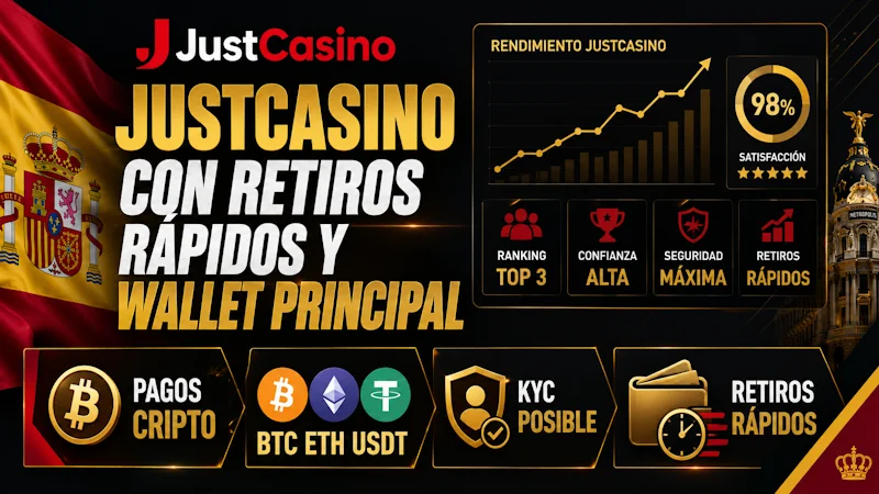 JustCasino con retiros rápidos y wallet principal