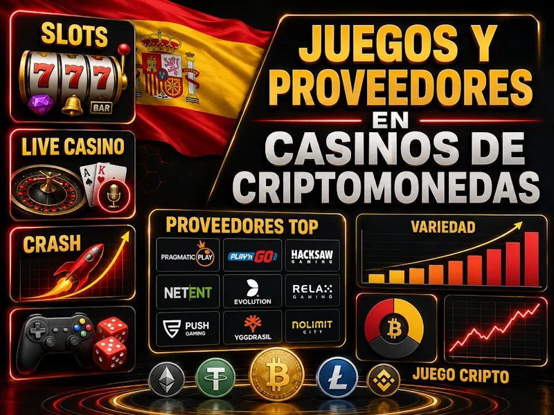 Juegos y proveedores en casinos de criptomonedas