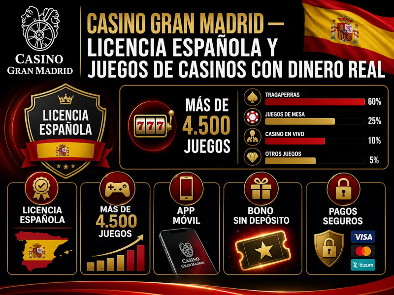 Casino Gran Madrid: licencia española y juegos de casinos con dinero real