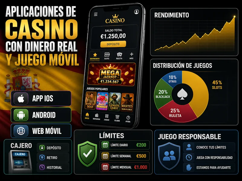 Aplicaciones de casino con dinero real y juego móvil