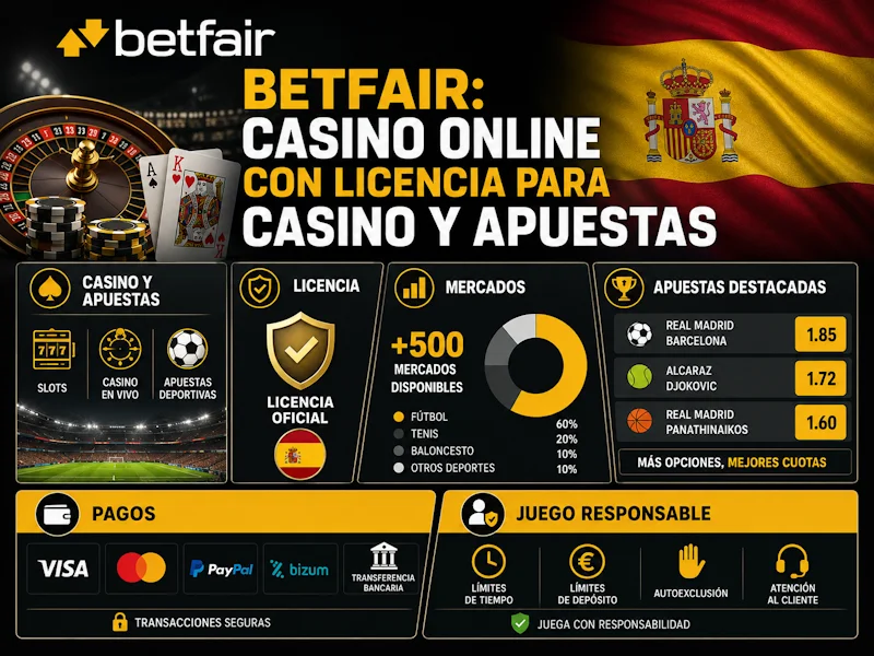 Betfair: casino online con licencia para casino y apuestas