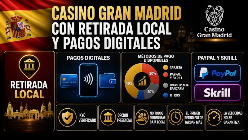 Casino Gran Madrid con retirada local y pagos digitales