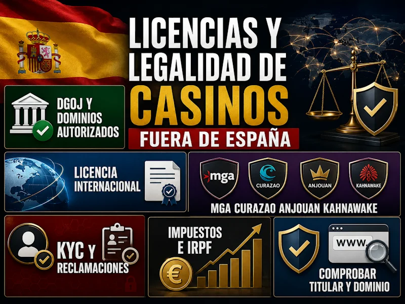 Licencias y legalidad de casinos fuera de Espana