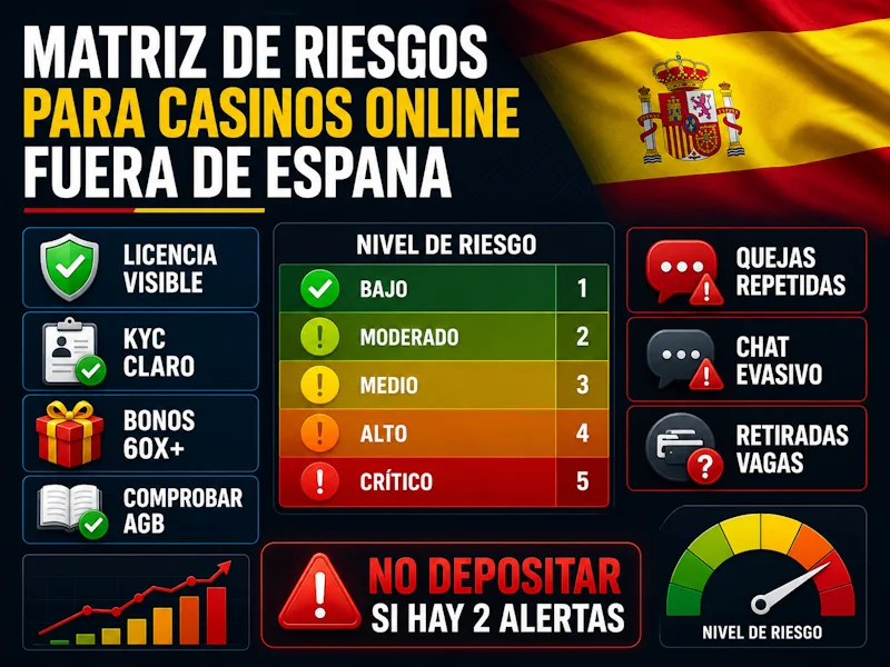 Matriz de riesgos para casinos online fuera de Espana