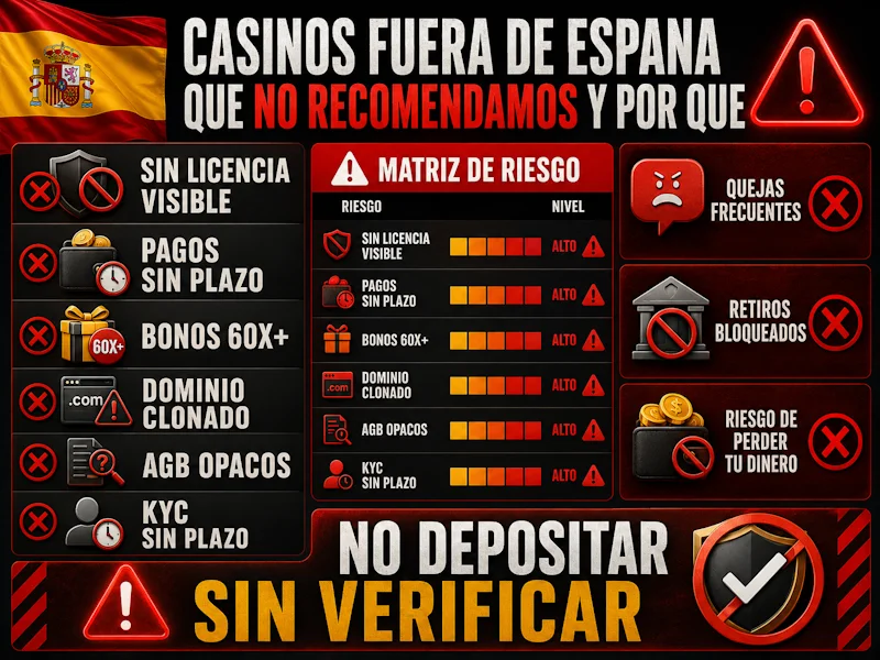 Casinos fuera de Espana que no recomendamos y por qué