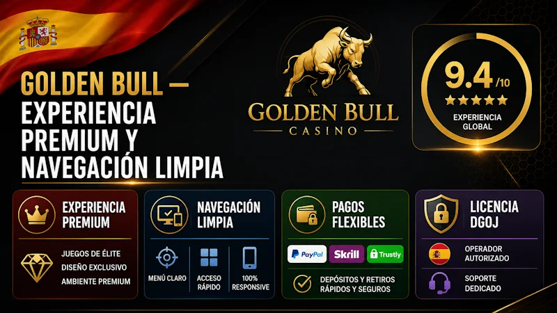 Golden Bull — experiencia premium y navegación limpia