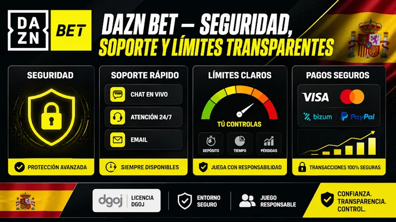 DAZN Bet — seguridad, soporte y límites transparentes