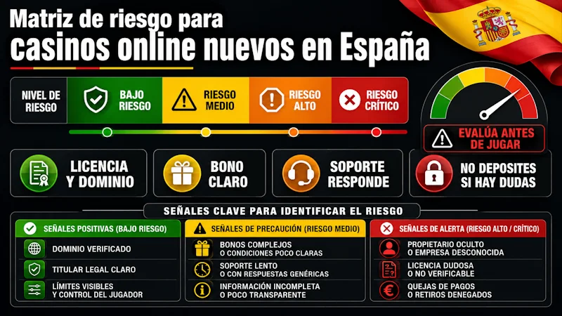 Matriz de riesgo para casinos online nuevos en España